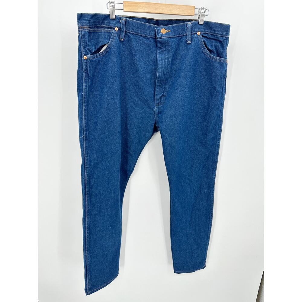 Wrangler Jeans Men 42x32 Blue Medium Wash Denim Cowboy Cut Original 100% Cotton